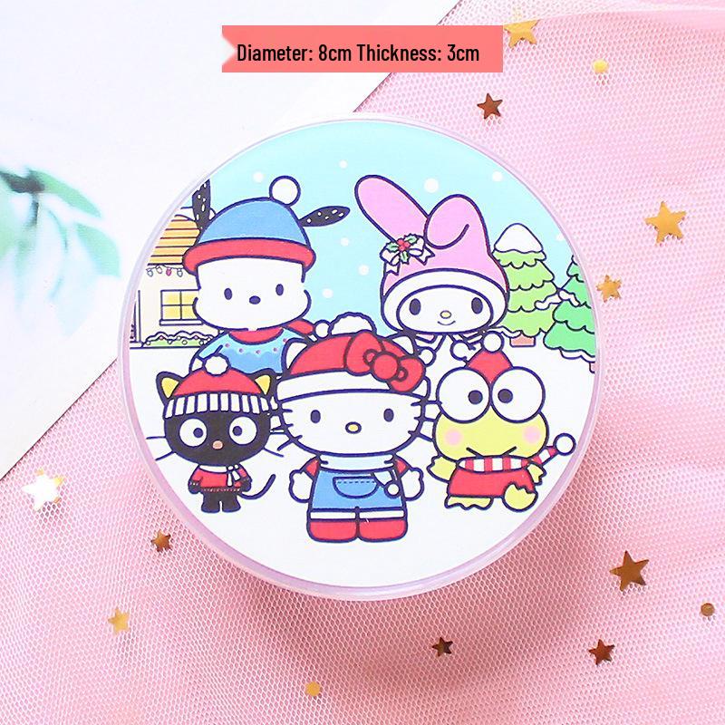 Transparent Cartoon Storage Box: Cute Round Organizer for Snacks, Candy, Gifts, or Cosmetics.