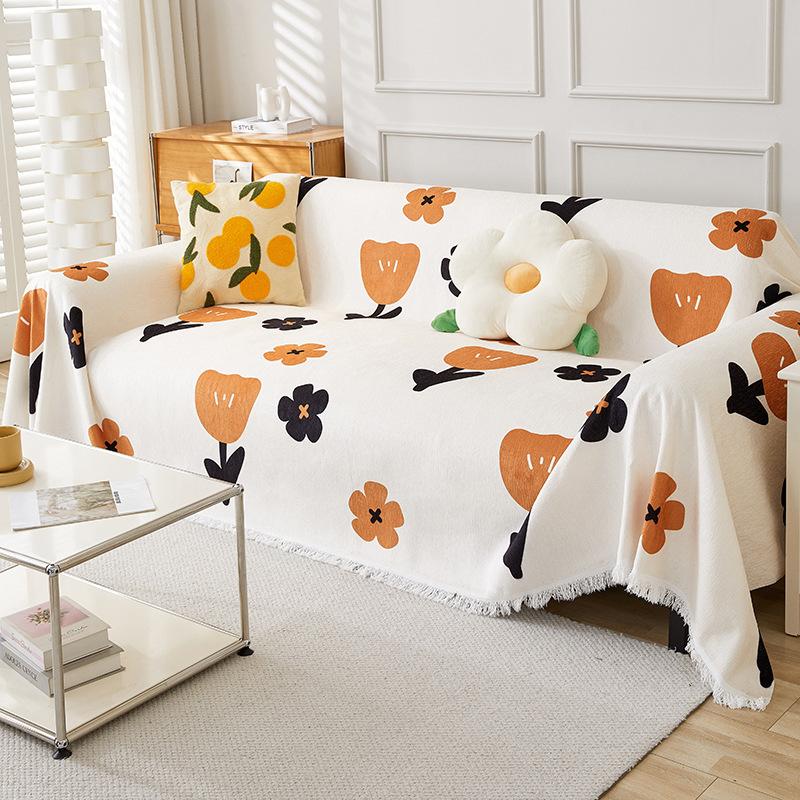 Sofa Cover Ins Sofa Cushion Cover Cloth Cat Scratch Four Seasons General Purpose Sofa Cover Universal Non-slip Cover Blanket
