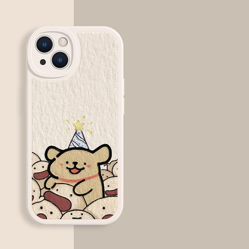 Handyhülle Für Liebhaber Paare Passend für iPhone 11 12 13 14 15 16 Pro Max XR X XS Mini 8 7 Plus SE 2020 Klare Hülle Niedlicher Cartoon-Hund