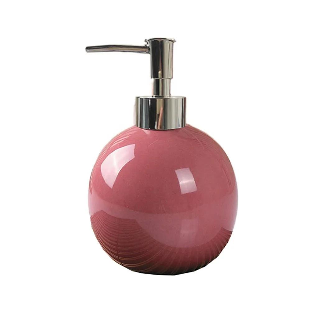 Portable Ceramic Hand Soap Bottle Refillable Reusable Hand Sanitizer Dispenser Round Leakproof Liquid Soap Container Bathroom