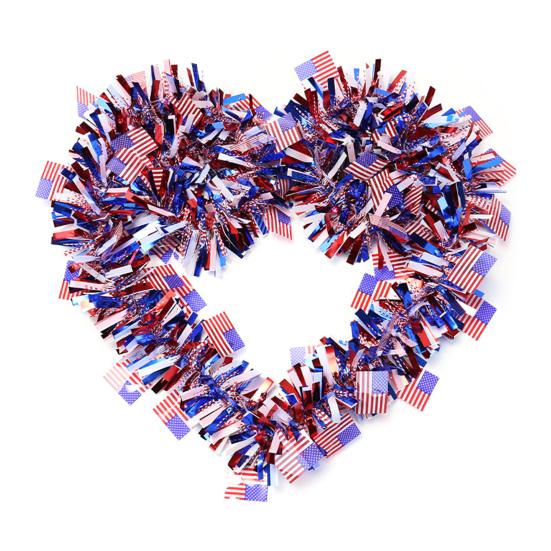 

Американский флаг мишура звезды полосы принт глянцевый День независимости настенный декор для вечеринки патриотичная мишура американские флаги гирлянда праздничные принадлежности 2M