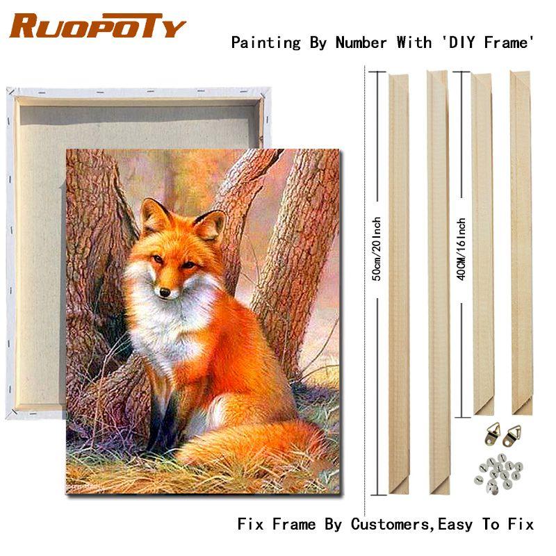 

Ruopoty DIY Рамка Diy Картины по номерам Краски Животные Холст Картины Diy Наборы масляных красок 40x50 см Для Гостиной Стены Художественное Ремесло Домашний Декор