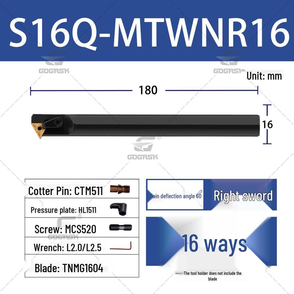 60° Inner Hole CNC Lathe Tool Holder S16Q/S20R MTWNR/L16
