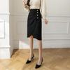 Summer High Waist Pleated Split Women Skirts Commuter Formal Clothing Work Wear