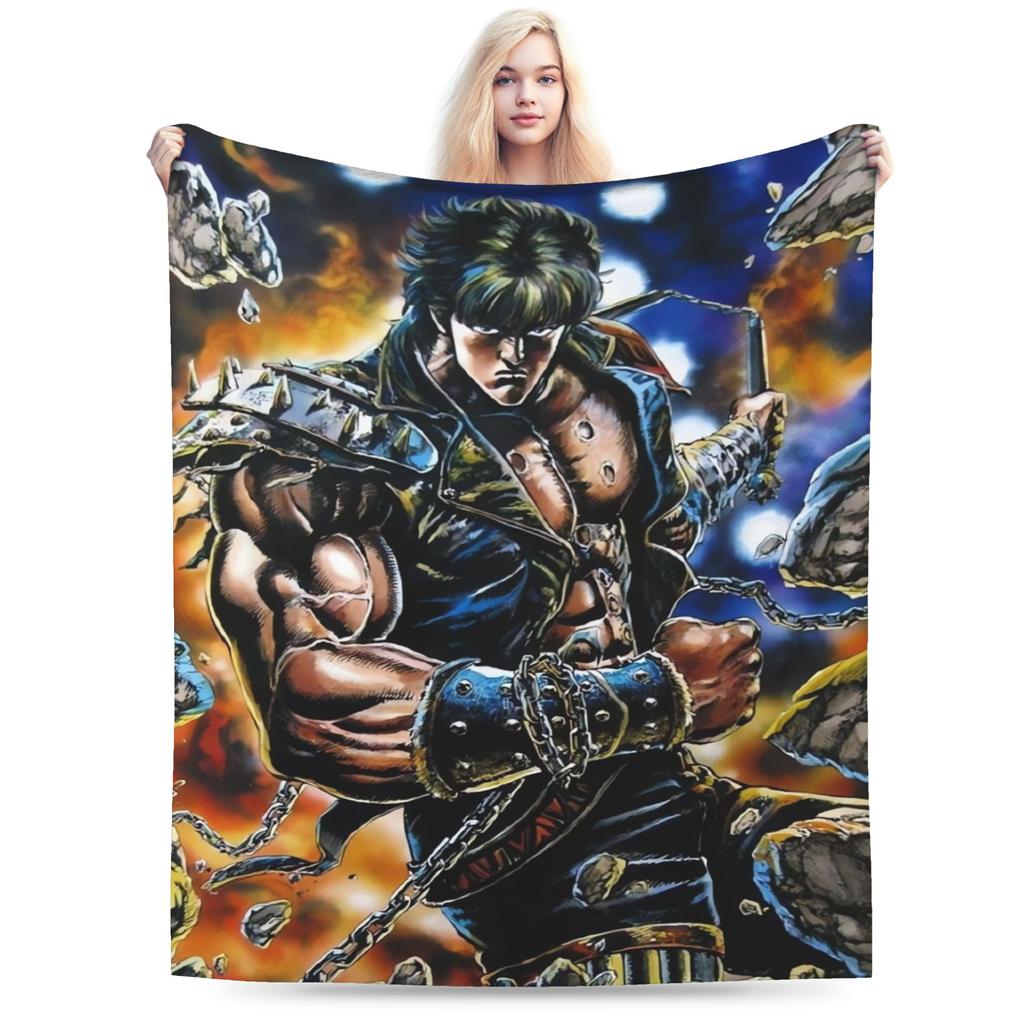 Warm Blanket Children Travel Hokuto No Ken Survivor Cute Throw Blanket  Flannel Bedspread For Living Room Funny Sofa Bed Cover
