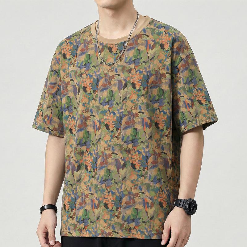 

Men s Plus Size Streetwear Floral/Leaf Print T-Shirt, Oversized Casual Tee (5XL-13XL) 13XL(170kg-180kg)