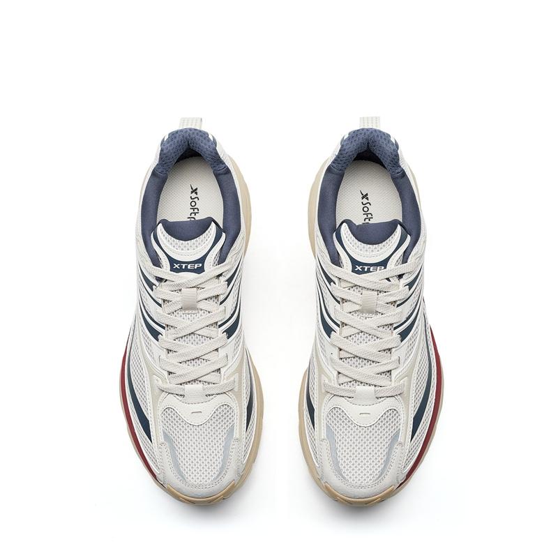 Xtep Little Bask 2 Comfortable Versatile Trendy Fashion Retro Height Increasing Lightweight Breathable Non-Slip Low-Top Casual Shoes 875219320017-5