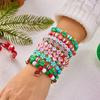 Holiday Christmas Snowman Santa Character Multilayer Beaded Wristband Gift Set For Celebrations