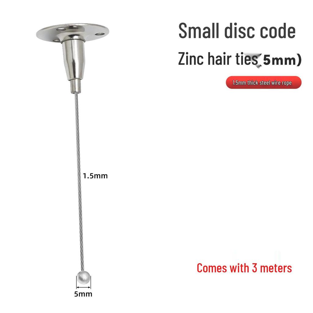 1.5-3mm Steel Cable Safety Rope with Zinc Head and Hanging Bracket for Lighting and Signage