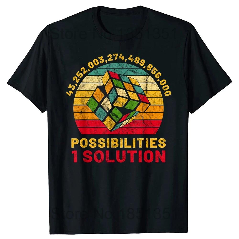 Funny Melting Cube Speed Cubing Vintage Math T Shirts Summer Rubiks Rubics Graphic Cotton Streetwear Short Sleeve Tshirt Men