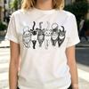 Cute Cats Line Art Print Unisex Tshirt Casual Street Style Crew Neck Short Sleeve Tee For Daily Wear