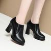 High Heels Spring and Autumn Single Shoes Women's Thick Heel Soft Sole Soft Leather Comfortable Thick Sole Deep Mouth Shoes Women's Shoes