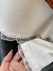 Women's Slim Fit Thermal White Lace Long Sleeve Top - Korean Style for Autumn/Winter