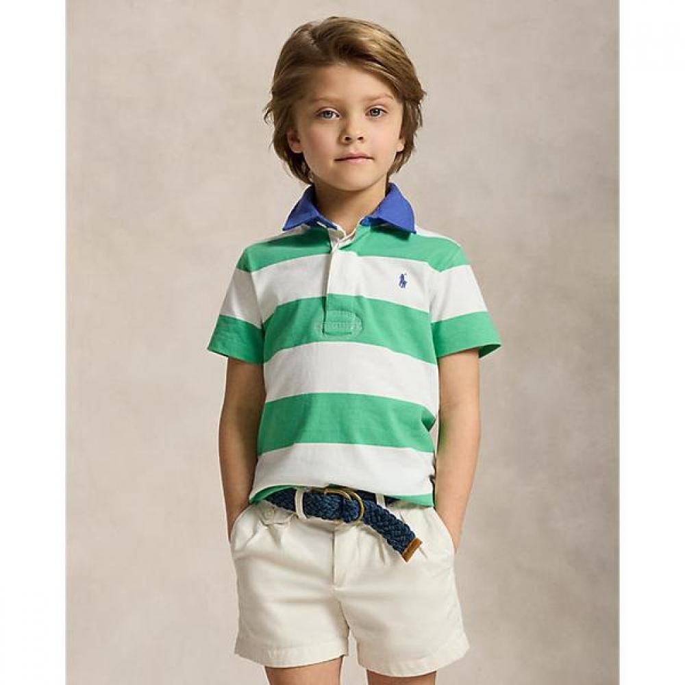 Polo Ralph Lauren Boys 2 7 Striped Cotton Short Sleeve Rugby Shirt 2