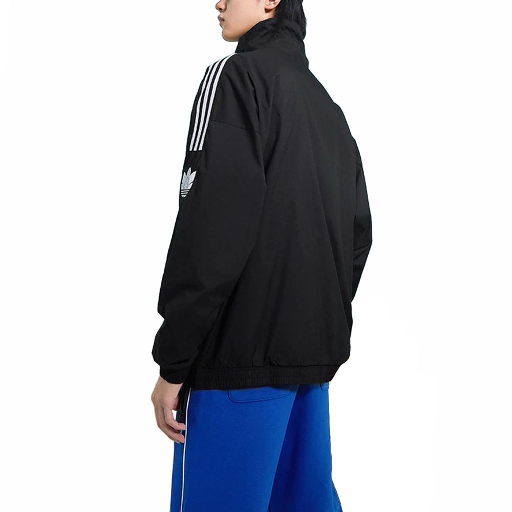 adidas Logo Long Sleeve Striped Pattern Casual Sport Zip-up Stand Collar Jacket Unisex Jackets Black JM2716