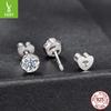 D Color Texture Rock Sugar Moissanite Stud Earrings Women Shine Luxury S925 Sterling Silver Stud Earrings
