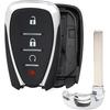 Keyles Entry Car Key Fob Case Shell Cover Replacement with Uncut Emergency Key 4-Buttons for Chevrolet Cruze Traverse Volt Bolt Equinox Sonic Trax