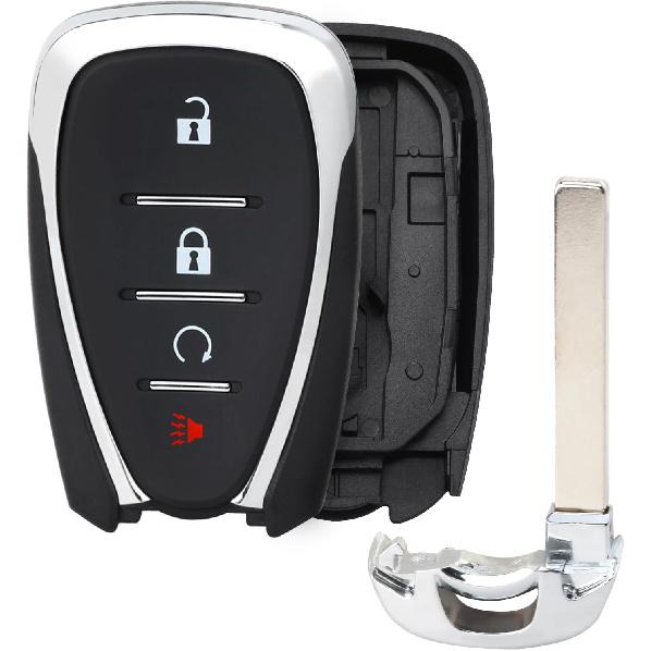 Keyles Entry Car Key Fob Case Shell Cover Replacement with Uncut Emergency Key 4-Buttons for Chevrolet Cruze Traverse Volt Bolt Equinox Sonic Trax