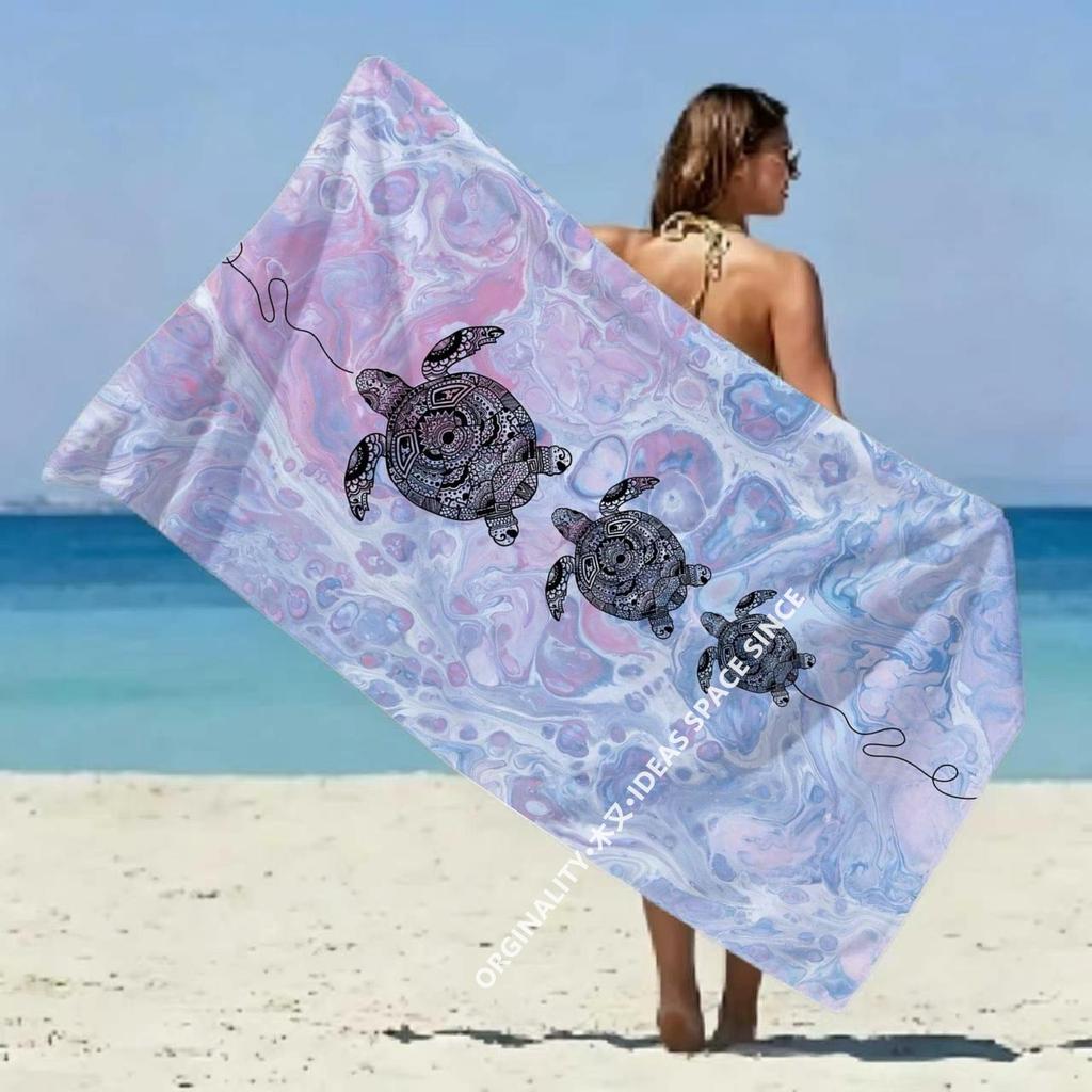 Bohemian Sea Turtle Beach Towel Patterned Sunscreen And Windproof Suitable For Swimming Pool Camping Travel