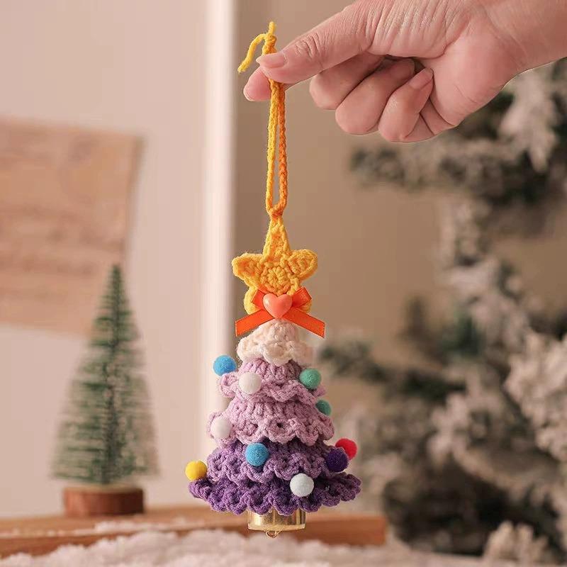 Christmas Party Decoration & Gift Pendant - Christmas Car Ornament, Yarn Handmade Hook Weaving Christmas Tree