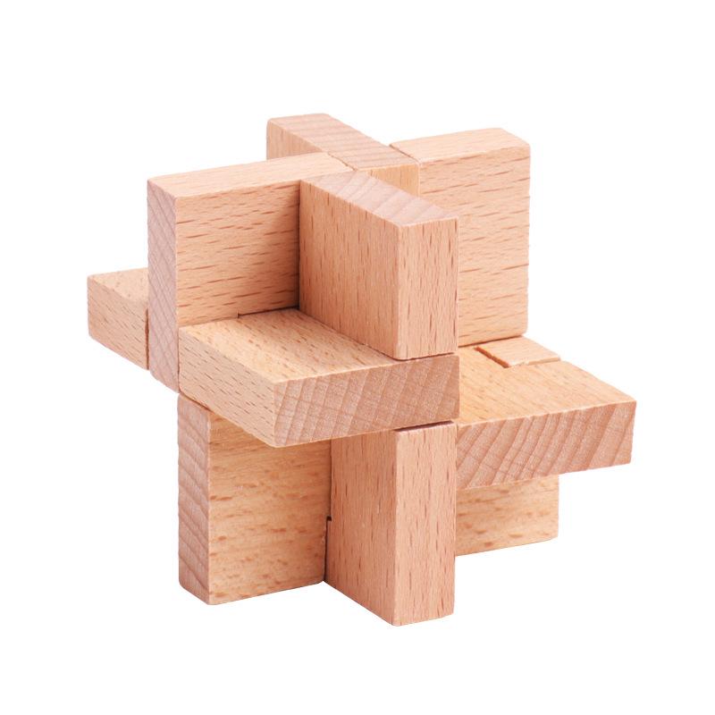 Luban Lock Classical Wood Puzzle Set for Kids - Mortise and Tenon Design