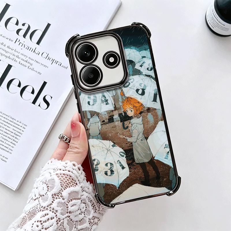 The Promised Neverland Anime Soft Phone Case For Xiaomi Redmi Note 14 15 Pro Plus 13 12 11S 11T 5G 10 9S 9 Plating Anti-Fall Fun