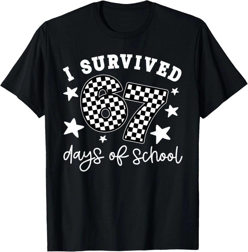 I Survived 67 Days of School Teachers Students T-Shirt XL