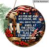 2D flat 1pc aluminum pendant, commemorating American Veterans Day, cross style, size 7.87 inches x 7.87 inches, suitable for patriotic decorations