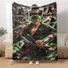 1pc Zoro Blanket, Gift, for Men and Women, Soft Blanket, Good for Sofa Bed Couch Travel, Lightweight Flannel Blanket