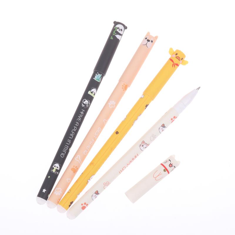 8Pcs Cartoon Gel Pen Cute Animal-Shaped Erasable Pens For Journaling And Writing Office Supplies Birthday Christmas Gifts