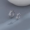 Gu Mao Ning Exquisite Zircon Bow Ear Clips - No Piercing Required