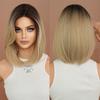 Gradient Blonde Small Lace Wig for Women - Bob Cut Shoulder Length Short Straight Hair, Quick Beauty Full Cap, Lightweight Style Wig
