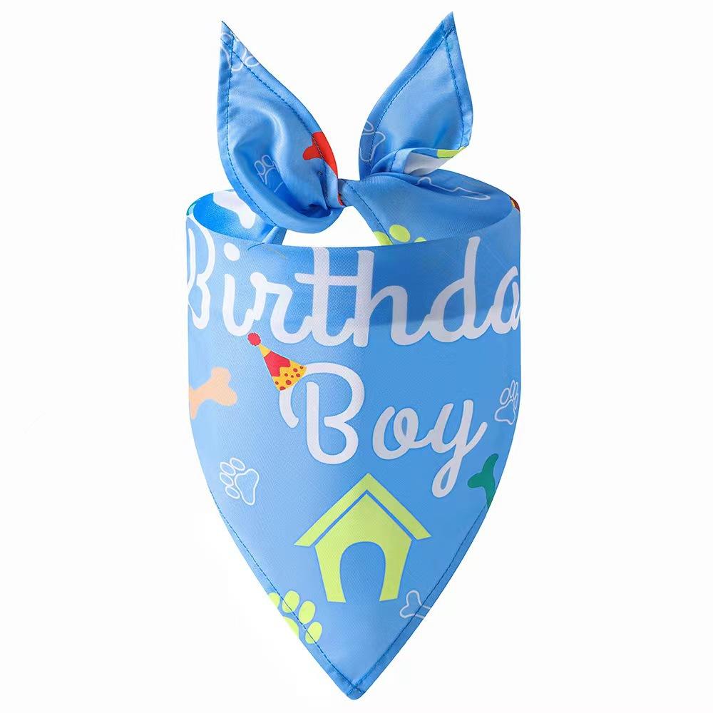 

New Pet Birthday Printed Triangle Towel Dog Saliva Towel Cat Bib Accessories Birthday Hat One size fits all