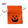 Lightweight Pumpkin Totes for Sweets 5 Pcs Halloween Treats Bag, Non-woven Fabric Candy Small Drawstring Bags Dessert Shops Snack Goodie Party Favors