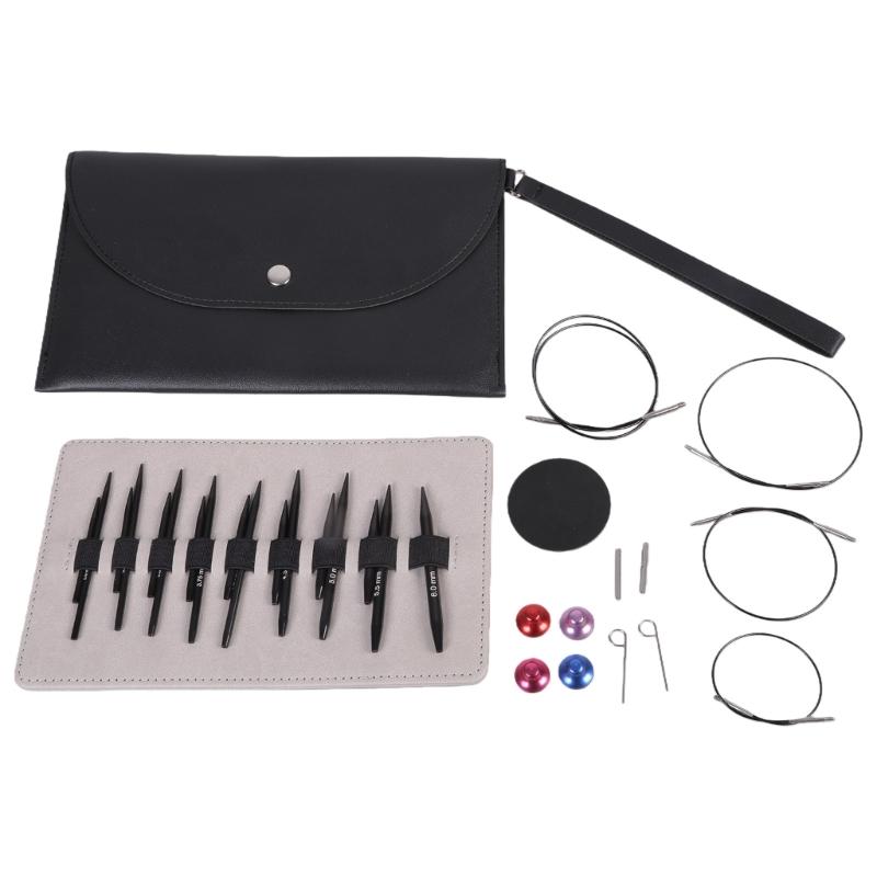 

Short Round Knitting Needle Circular Knitting Needle Set Size 3.0mm-6.0mm Interchangeable Circular Needle Knitting Tool 1