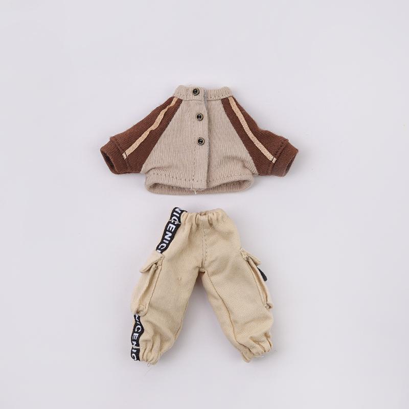 OB11 Baby Clothes Baseball Uniform Letter Overalls Suit Coat Fashion Pants For Obitsu11 YMY Body 1/12 BJD Doll