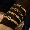 18K Gold Plated Horseshoe Buckle Bracelet for Women, 316L Stainless Steel, Colorfast, Simple and Elegant Design.