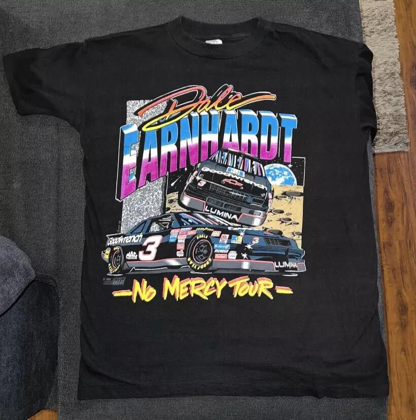 

Vintage 1993 Dale Earnhardt No Mercy Tour Racing NASCAR T-Shirt Tops tees Men s Women s 2XL