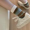 Autumn and Winter Socks: Women's Ethnic Style Thickened and Warm Combed Cotton Mid-calf Socks, Retro Style
