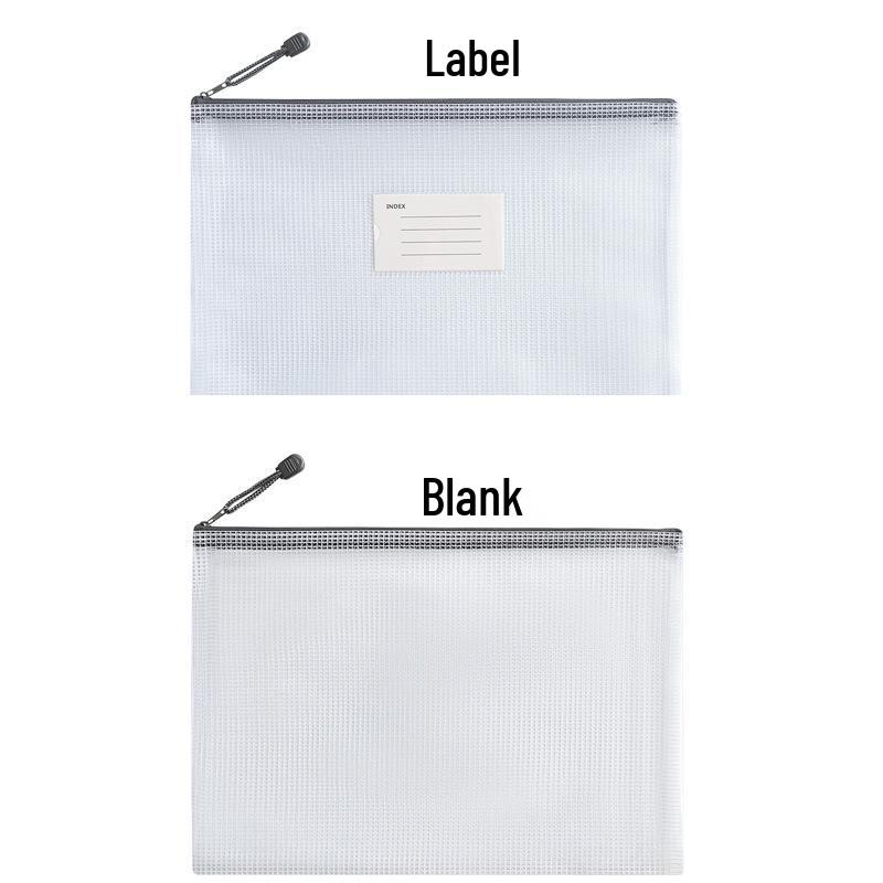 Geantă de Documente din Plasă PVC Impermeabilă cu Fermoar - Depozitare Dosare A4 pentru Studenți și Birou cu Imprimare Logo