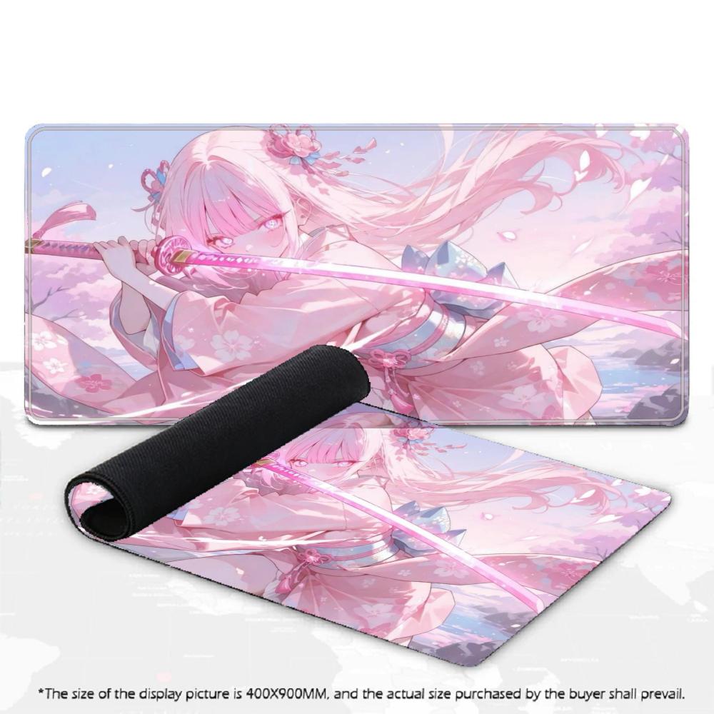 XXL Large Anime Girl Mousepad Cool Manga Character Mousepads Keyboard Mat Deskpad Non-Slip Rubber Mouse Mat For Pc Game Gamer