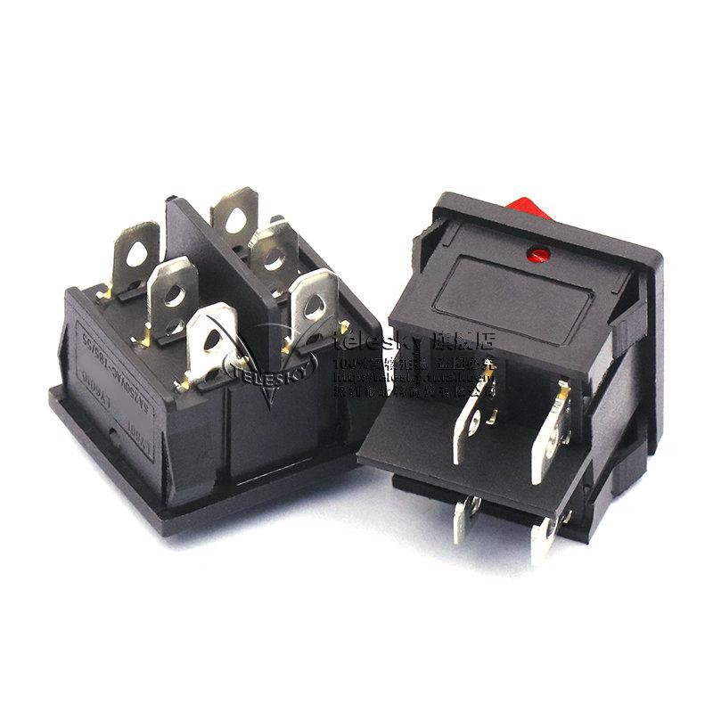 KCD5 Double Rocker Boat-Shaped Power Switch, 2 Switches, 4 Pins, 2 Positions