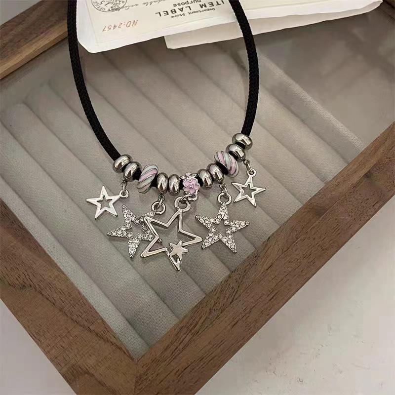 Star tassel necklace women's year new popular sweet cool babes collarbone chain ins hip hop jewelry accessories women