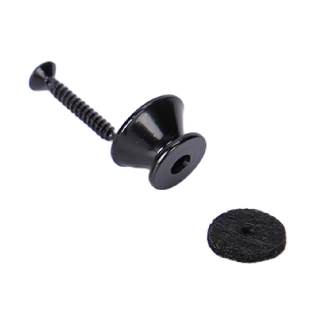 2Pcs Metal Guitar Strap Locks Guitar Strap Buttons Guitar Strap Buttons End Pins with Mounting Screws and Felts Cushions