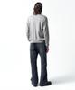 Insilence Wool Blend Round Neck Cardigan Melange Grey