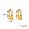 Three-layers Hollow C-shaped Women's Drop Earrings Gold Curved Metal Dangle Earrings Silver Geometry Ear Jewelry