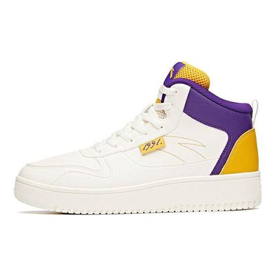 Zapatillas de Skate de Caña Alta Antideslizantes Resistentes al Desgaste para Hombre Zapatillas Deportivas Blanco Morado Amarillo 912228010-11