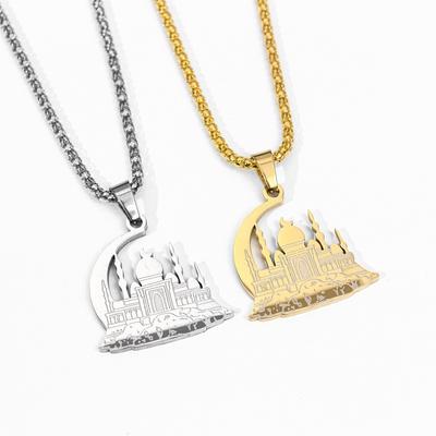 Mosque Crescent Stainless Steel Necklace