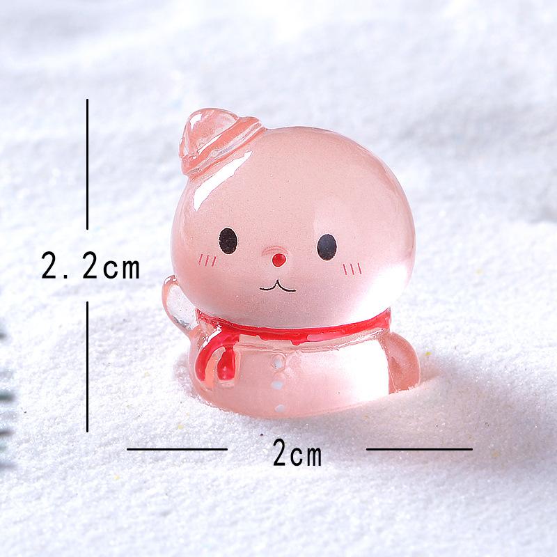 Christmas Glow-in-the-dark Cute Big-headed Snowman Snow Scene Small Ornaments and Accessories