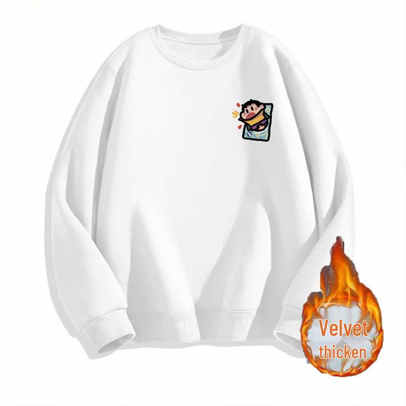 

Унисекс 450 г Американский Ретро Свитшот с Круглым Вырезом - Милый, Универсальный и Свободный для Осени/Зимы XL